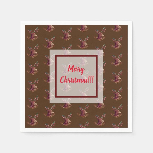 Holiday Reindeer Serviette (Vorderseite)