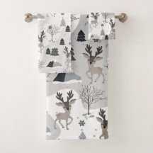 Holiday Rentier Bath Set - Grauer Nebel