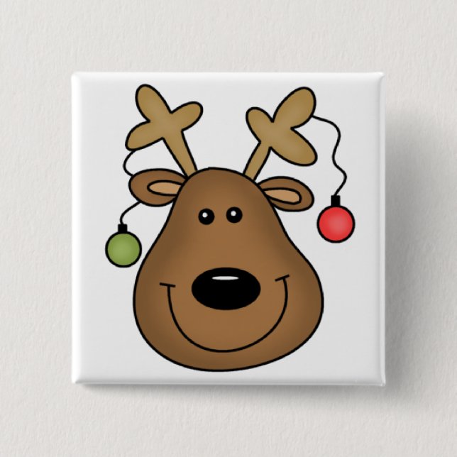 Holiday Rentier Tshirts und Geschenke Button (Vorderseite)