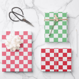Holiday Retro Check Christmas Geschenkpapier Set