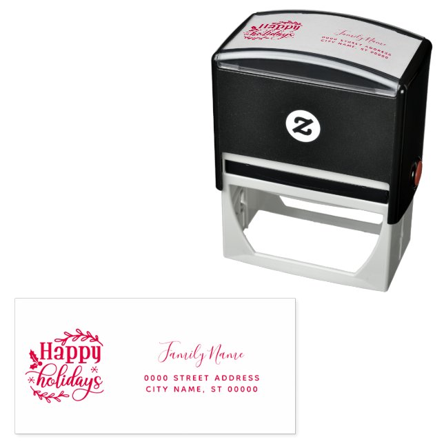 Holiday Return Address Self-inking Stamp Permastempel (Beispiel)