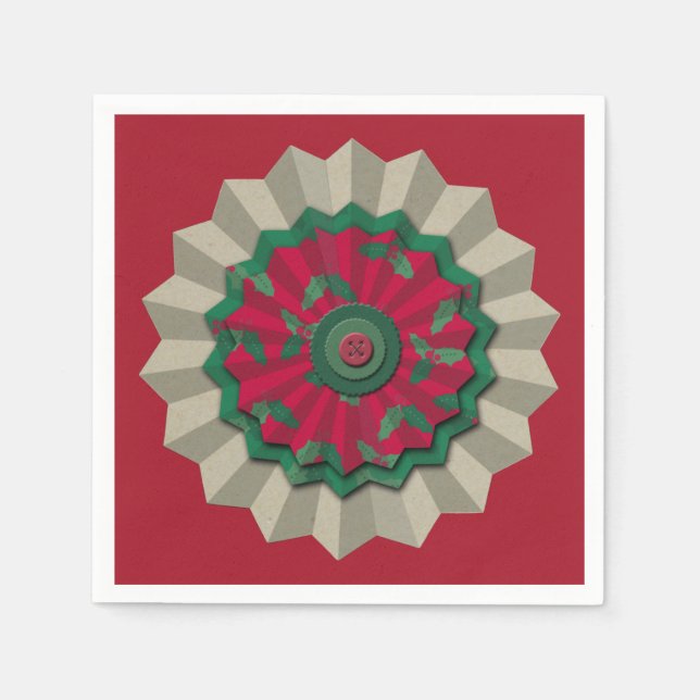Holiday Rosette Holly Serviette (Vorderseite)