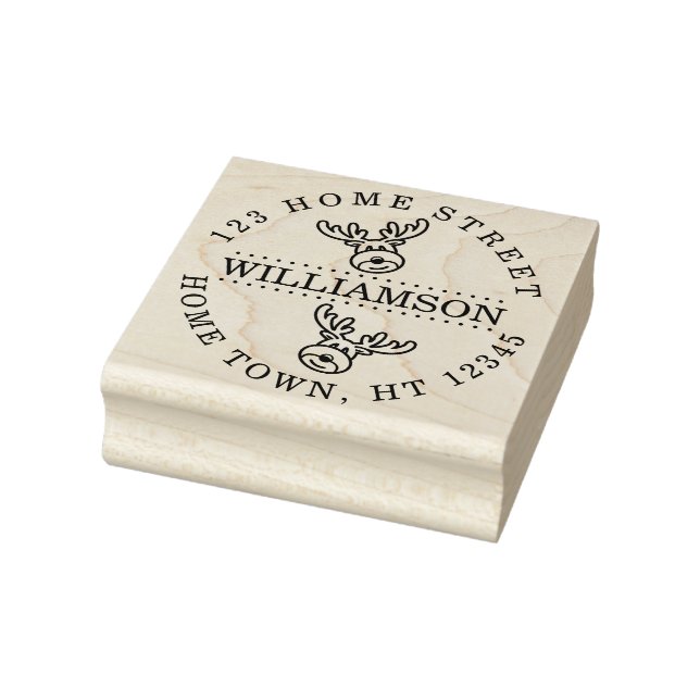 Holiday Rudolph Circle Rücksendeadresse Gummistempel (Stempel)