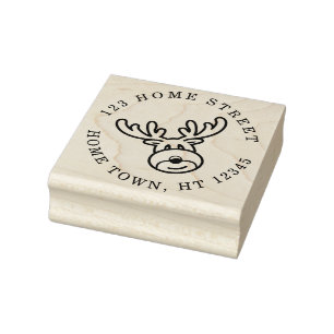 Holiday Rudolph Circle Rücksendeadresse Gummistempel