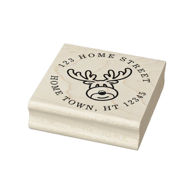 Holiday Rudolph Circle Rücksendeadresse Gummistempel (Stempel)