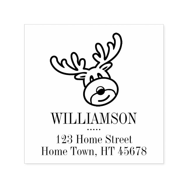 Holiday Rudolph Square Rücksendeadresse Permastempel (Design)