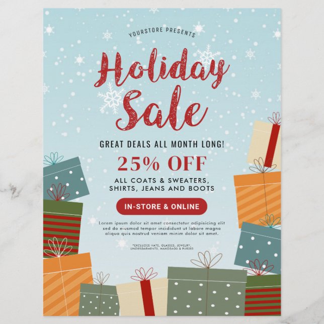 Holiday Sale Snowflakes und Prestige Business Flyer (Vorne)