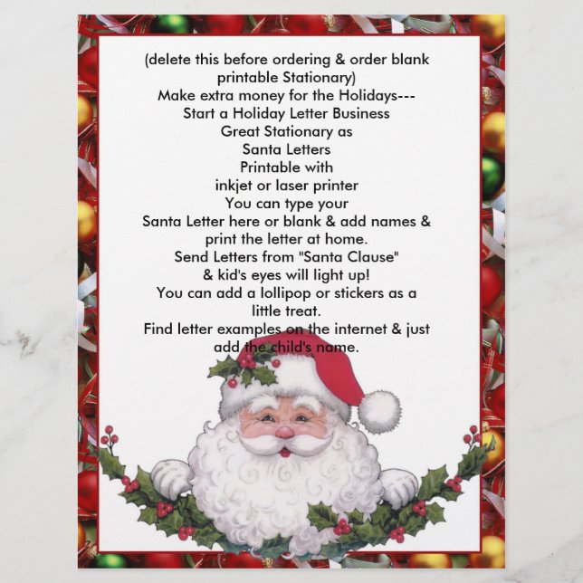 Holiday Santa Letterhead Brief Weihnachtsgeschäft (Vorderseite)