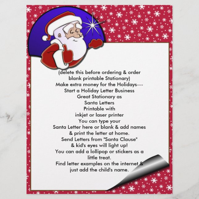 Holiday Santa Letterhead Brief Weihnachtsgeschäft (Vorderseite)