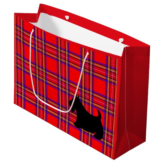 Holiday Scottish Terrier Gift Bag Große Geschenktüte (Vorderseite Schrägansicht)