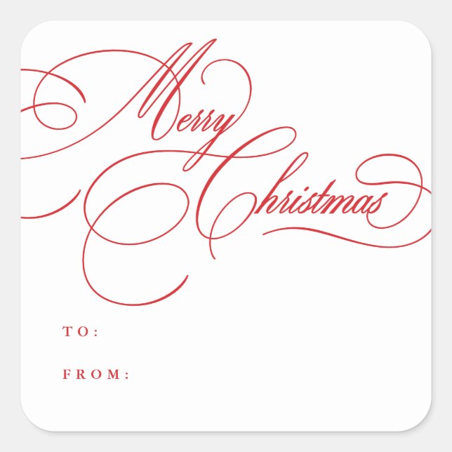 Holiday Script Merry Christmas Sticker Labels (Vorderseite)