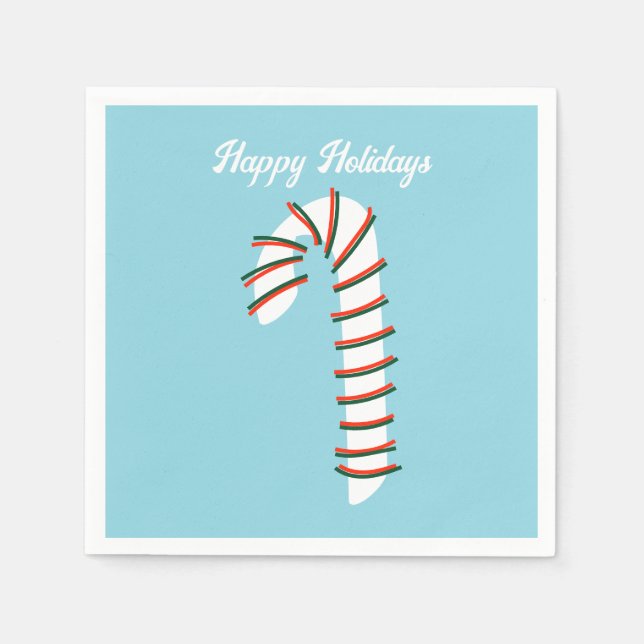 Holiday Season Artistic Candy Cane Gruß Serviette (Vorderseite)