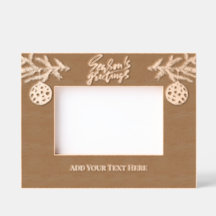 Holiday Seasons Greetings Fir Branch Custom Text