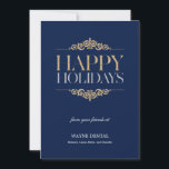 Holiday Shimmer Business Holiday Cards - Navy Feiertagskarte<br><div class="desc">Mit unseren stilvollen Kalenderkarten,  die Ihre Kunden und Kollegen das ganze Jahr über behalten haben,  senden Sie uns herzliche Wünsche in dieser Urlaubssaison! Weitere Designoptionen finden Sie unter orangepulpdesign.com</div>