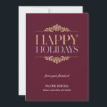 Holiday Shimmer Business-Urlaubskarten - Maroon Feiertagskarte<br><div class="desc">Mit unseren stilvollen Kalenderkarten,  die Ihre Kunden und Kollegen das ganze Jahr über behalten haben,  senden Sie uns herzliche Wünsche in dieser Urlaubssaison! Weitere Designoptionen finden Sie unter orangepulpdesign.com</div>