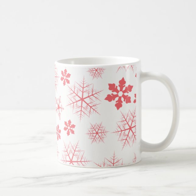 Holiday Simple Red Snowflake Muster Stilvoll Kaffeetasse (Rechts)