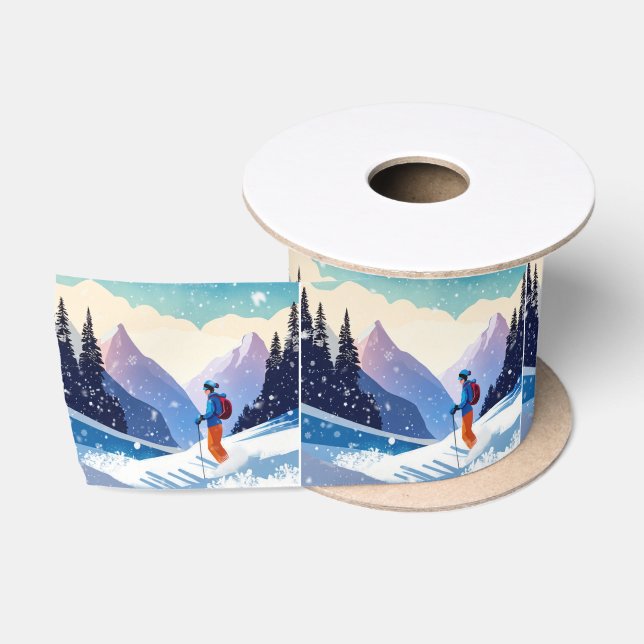 Holiday Skier auf dem Berg Satinband (Spule)