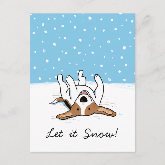 Holiday Snow Beagle | Niedlicher Weihnachtshund Feiertagspostkarte (Vorderseite)