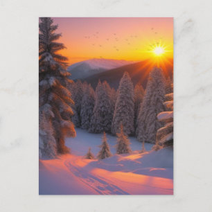 Holiday Snow Scene Postkarte