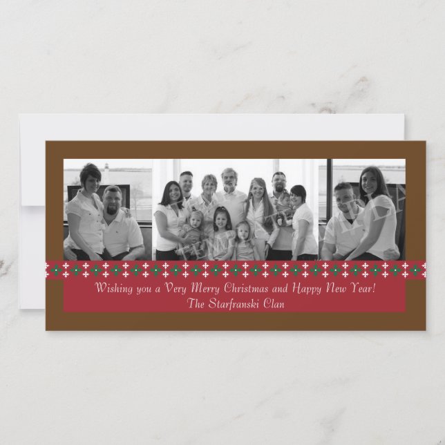 Holiday Snowflake Foto Card Feiertagskarte (Vorderseite)