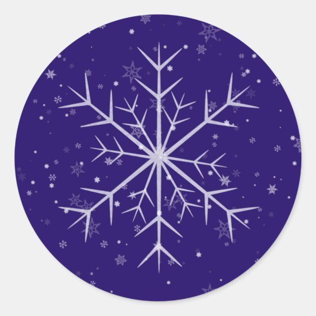 Holiday Snowflake Runder Aufkleber (Vorderseite)