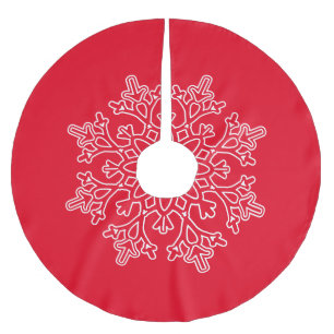 Holiday Snowflake Tree Skirt Polyester Weihnachtsbaumdecke