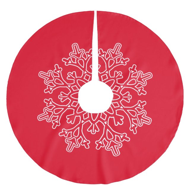Holiday Snowflake Tree Skirt Polyester Weihnachtsbaumdecke (Vorderseite)