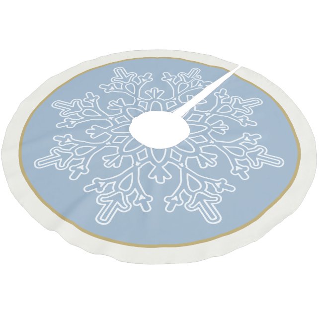 Holiday Snowflake Tree Skirt Polyester Weihnachtsbaumdecke (Schrägansicht)