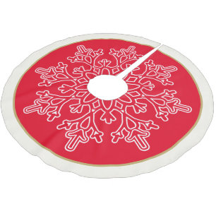 Holiday Snowflake Tree Skirt Polyester Weihnachtsbaumdecke