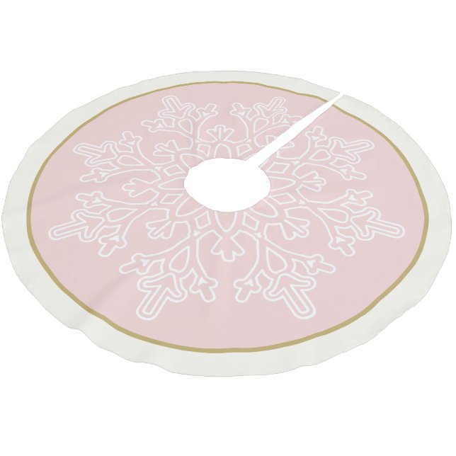 Holiday Snowflake Tree Skirt Polyester Weihnachtsbaumdecke (Schrägansicht)