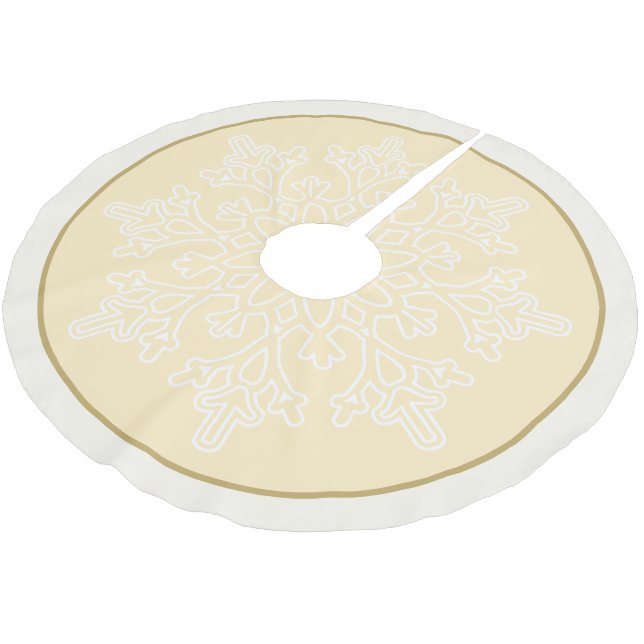 Holiday Snowflake Tree Skirt Polyester Weihnachtsbaumdecke (Schrägansicht)