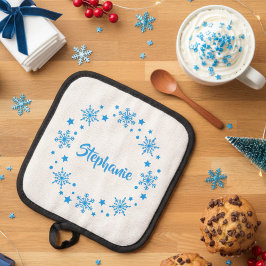 Holiday Snowflake Wreath Topflappen