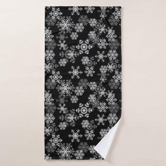 Holiday Snowflakes Badetuch Badehandtuch (Badehandtuch)