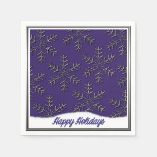 Holiday Snowflakes Blue Christmas Napkins Serviette