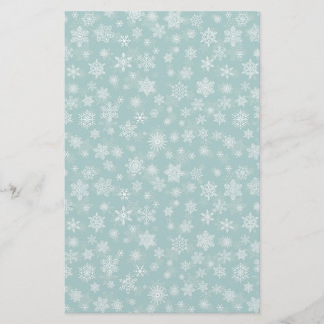 Holiday Snowflakes Frohe Weihnachten Briefpapier (Vorderseite)