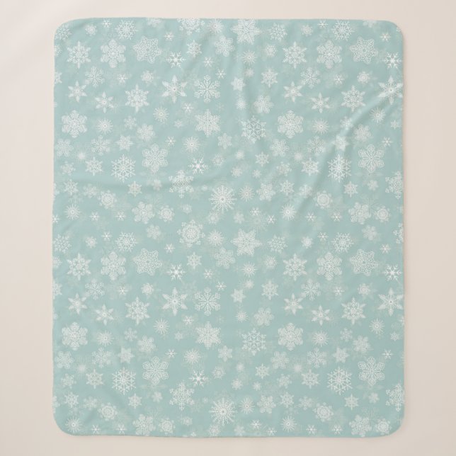 Holiday Snowflakes Frohe Weihnachten Sherpadecke (Vorderseite)