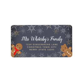 Holiday Snowflakes Gingerbrot Chalkboard Rückkehr Adressaufkleber