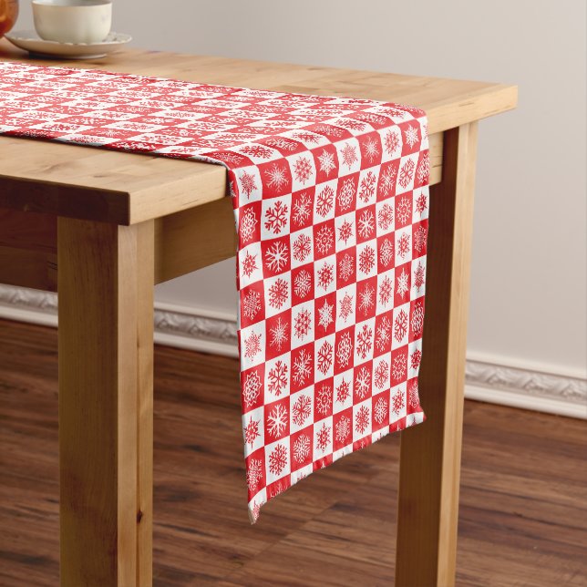 Holiday Snowflakes Table Runner Kurzer Tischläufer (Beispiel)