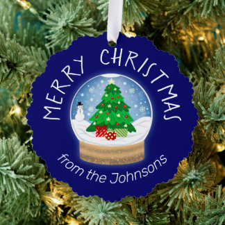 Holiday Snowglobe Ornament Karte