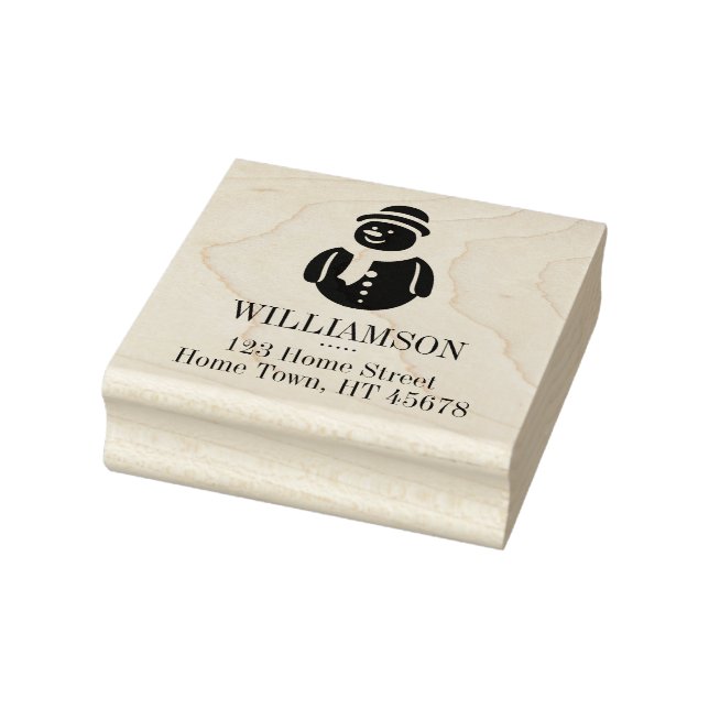 Holiday Snowman Familienname Rücksendeadresse Squa Gummistempel (Stempel)
