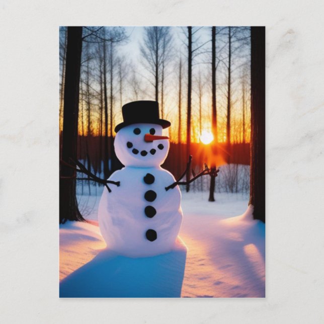 Holiday Snowman Feiertagspostkarte (Vorderseite)