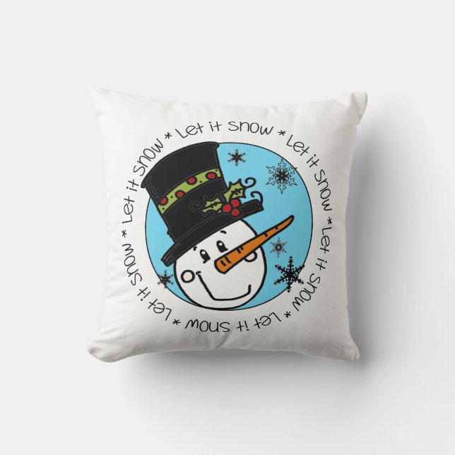 Holiday Snowman lässt es schneien Kissen (Vorderseite)