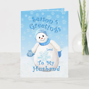 Holiday Snowman Liebe für Husband Card Feiertagskarte