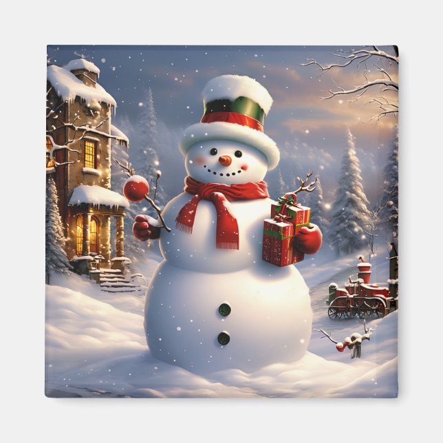 Holiday Snowman Magnet (Vorne)