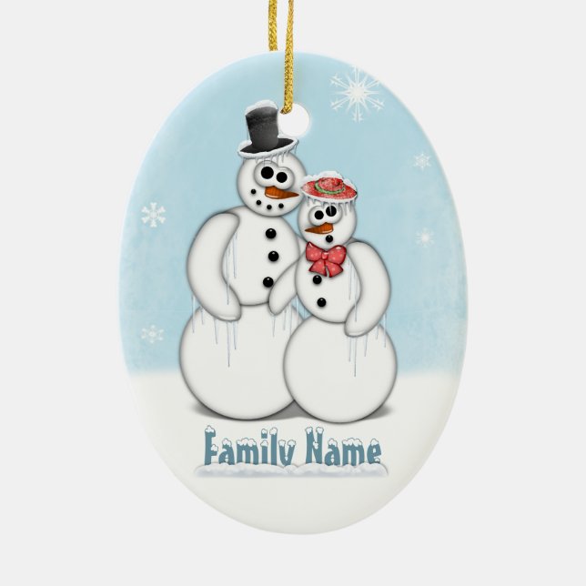 Holiday Snowman Picture Ornament (Hinten)