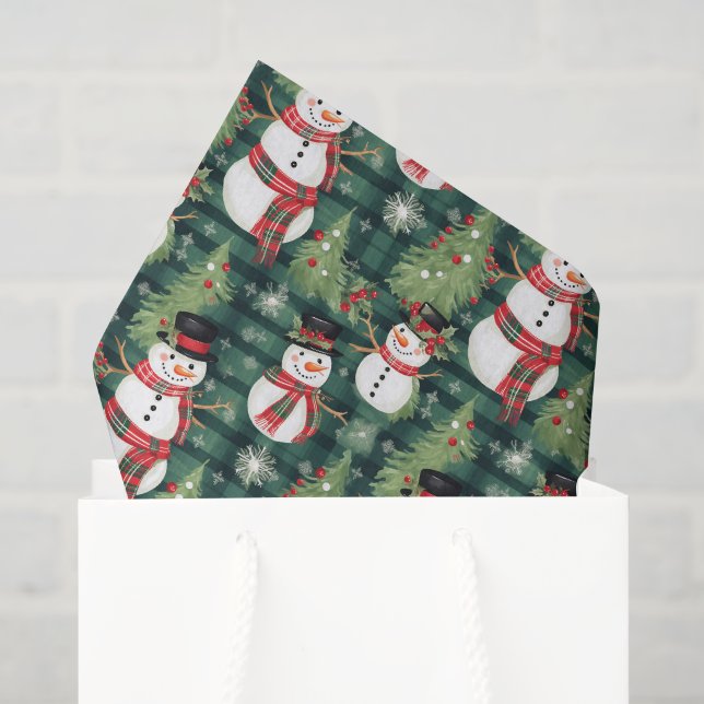 Holiday Snowman Tissue Paper Seidenpapier (Geschenktüte)