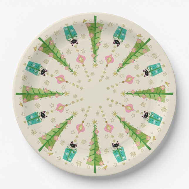 Holiday Sparkle Cats von Studioxtin Pappteller (Vorderseite)
