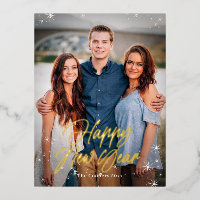 Holiday Sparks FOIL Happy New Year Card Postkarte