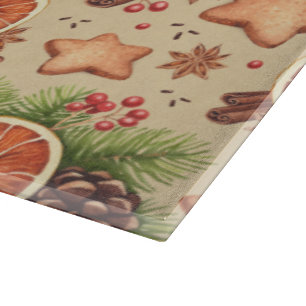 Holiday Spice Glass Cutting Board Schneidebrett