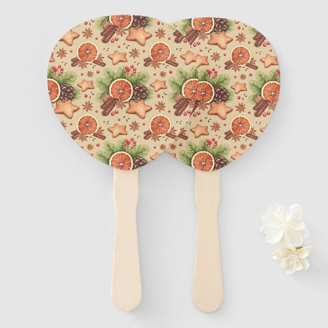 Holiday Spice Hand Fans Fächer (Vorne und Hinten)